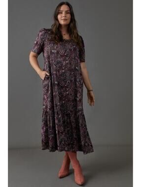 Anthropologie Maeve Lisabetta Maxi Dress Paisley Print Boho Size Small Pullover‎